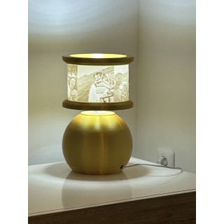 Lampe lithophanie personnalisée or, avec vos photos | JM3D