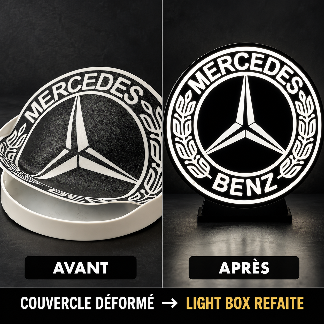 Lightbox de cabine poids lourd avant et après refabrication